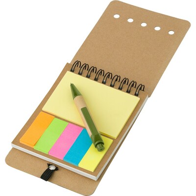 Haftnotizenset, Haftnotizen, Notizbuch ca. A6, Kugelschreiber